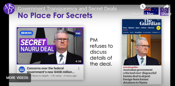 Government Transparency and Secret Deals